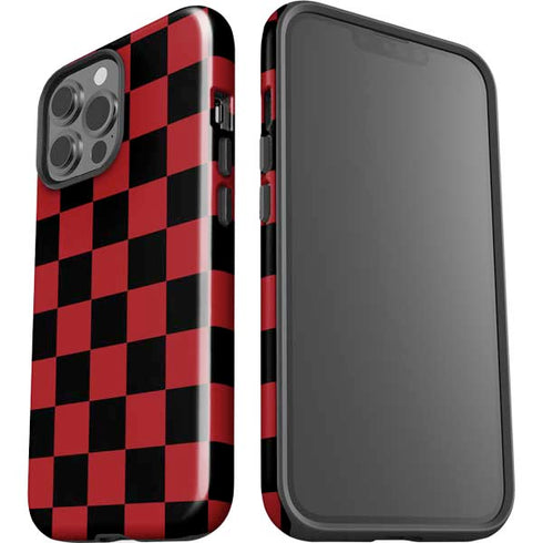 Red and Black Checkerboard iPhone 15 Pro Max Impact Case